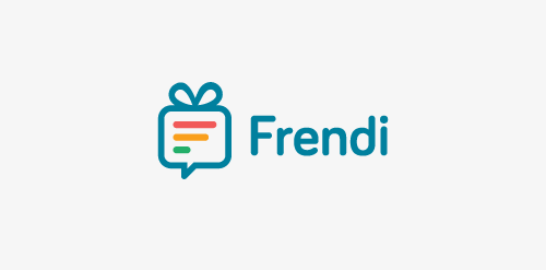 Frendi logo设计:礼物盒与对话框的结合