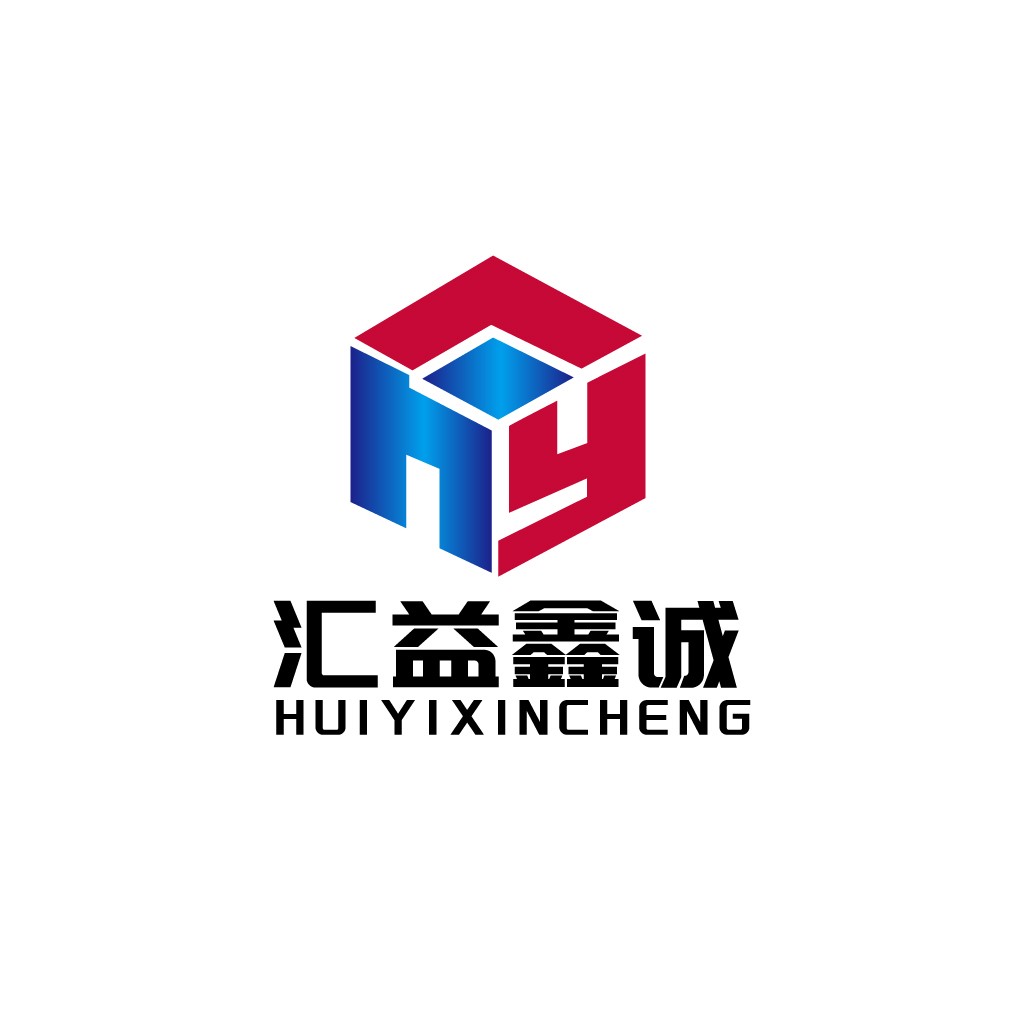 现代简约logo设计:红色与蓝色几何图形
