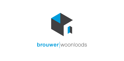 简约几何风格的brouwer|woonloods logo设计