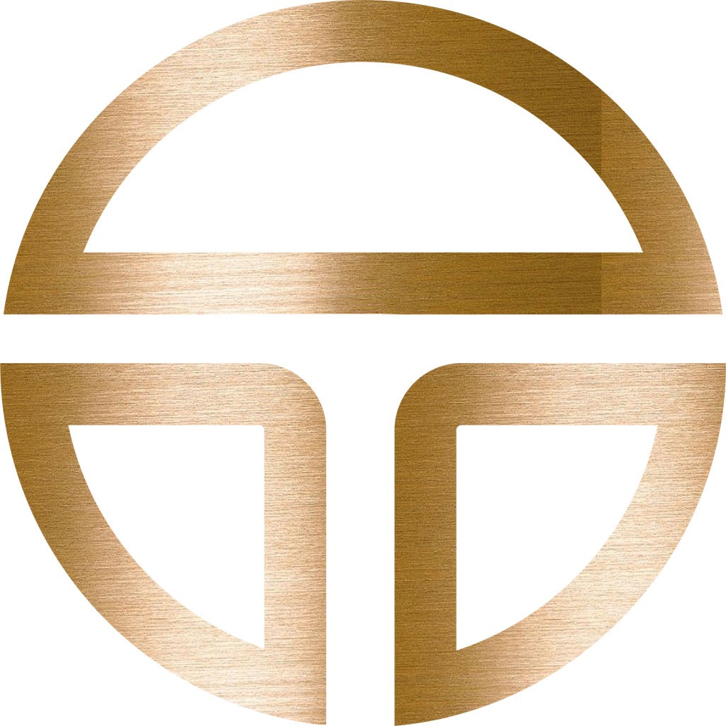 现代简约圆形金色logo设计