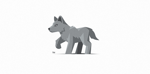 简约灰狼logo设计