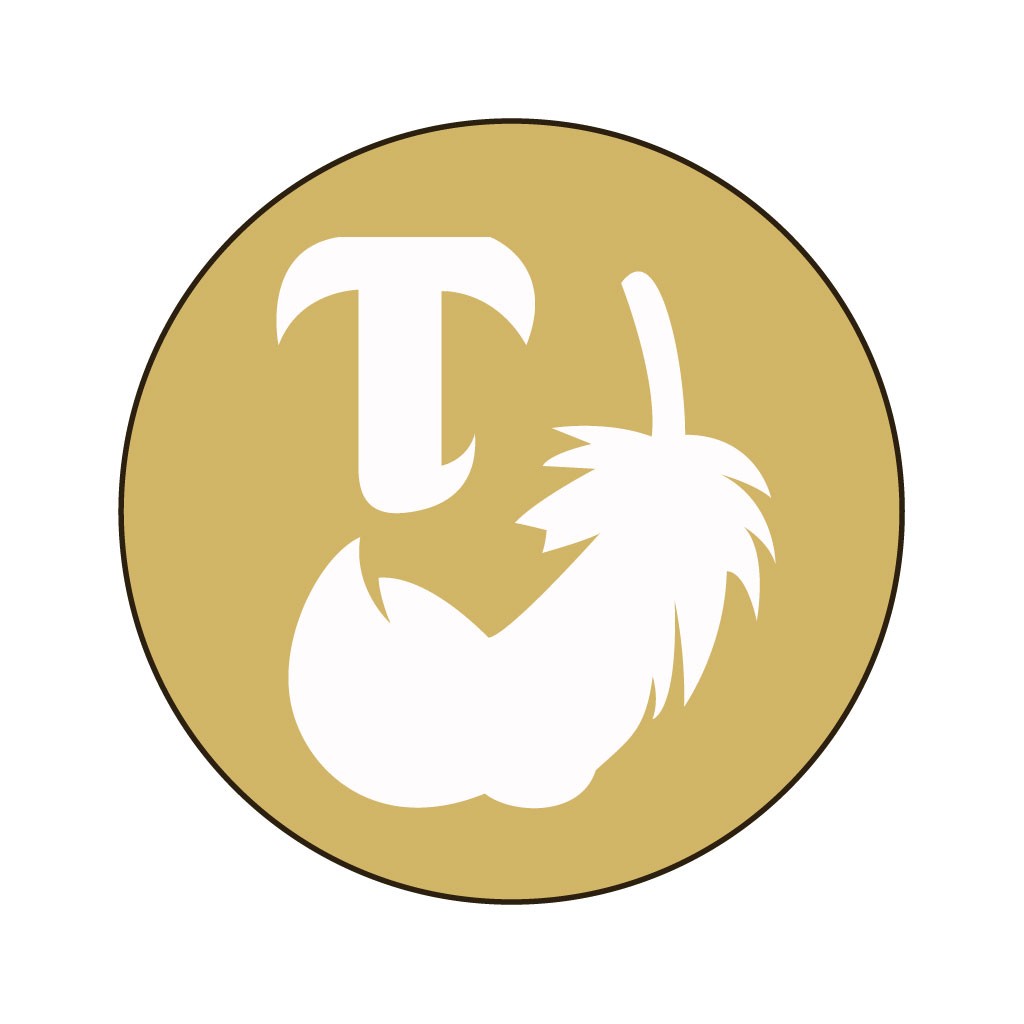 简约金色圆形T字母logo设计