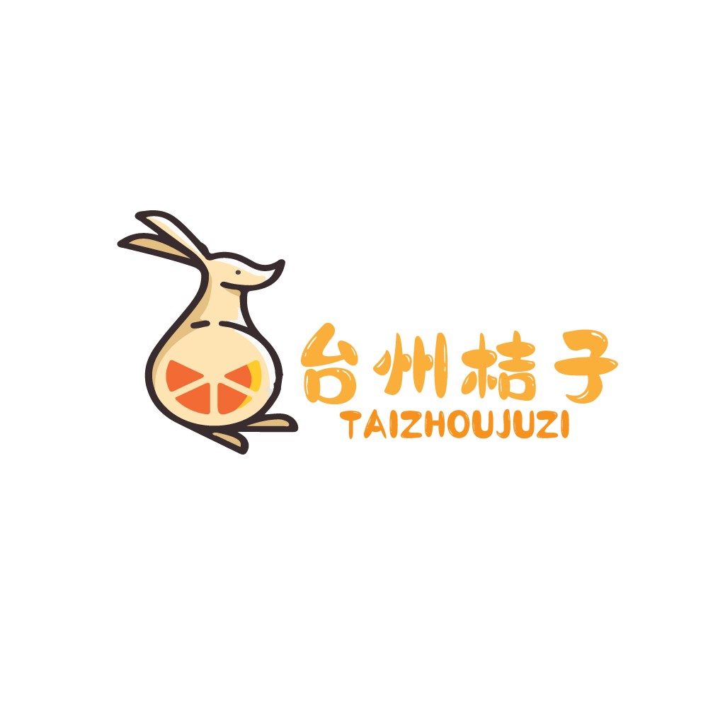 创意橙子兔子logo设计