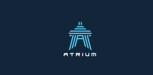 简约现代建筑风格Atrium标志设计