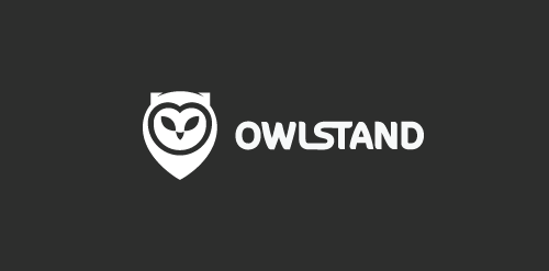 owlstand logo设计:简洁鹰头盾牌标志