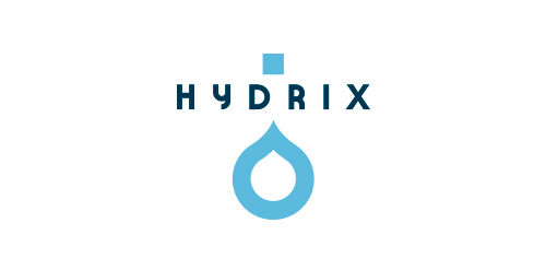 Hydrix Logo设计:简约水滴形标识
