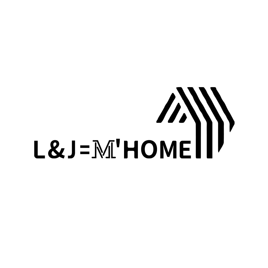 简约几何风格L&J=M'HOME logo设计