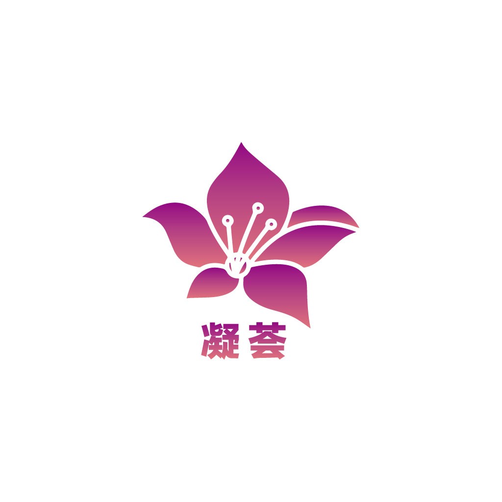 紫色渐变花卉logo设计