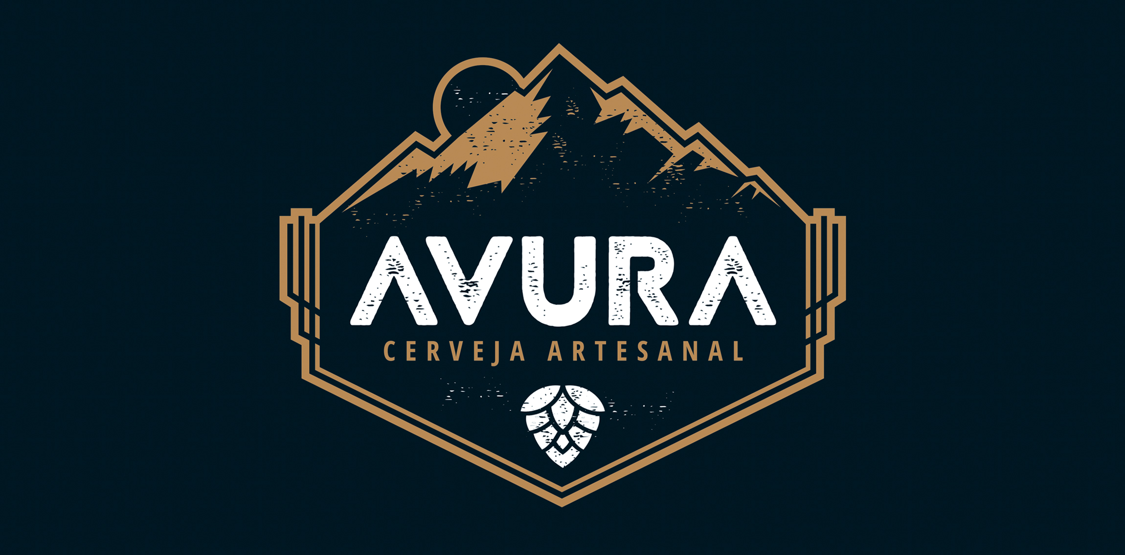 AVURA啤酒logo设计：山峰与麦穗的完美结合