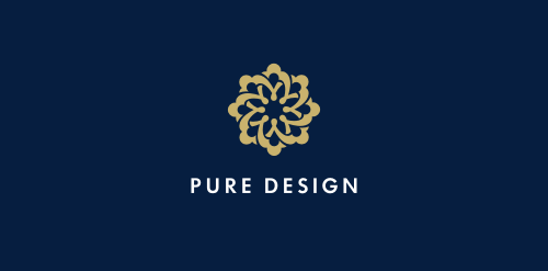 简约优雅的花朵logo设计