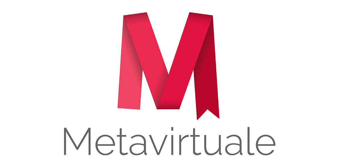 红色折纸风格M形Logo设计