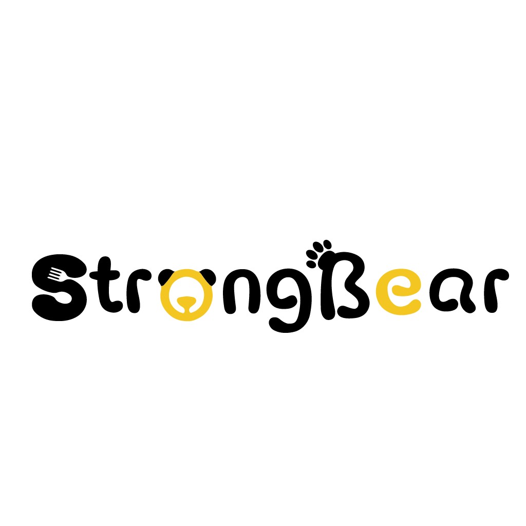 StrongBear logo设计:创意字体与动物元素
