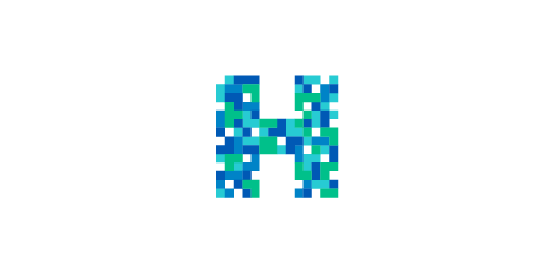像素风格字母H logo设计