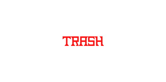 红色粗体“TRASH”字体logo设计