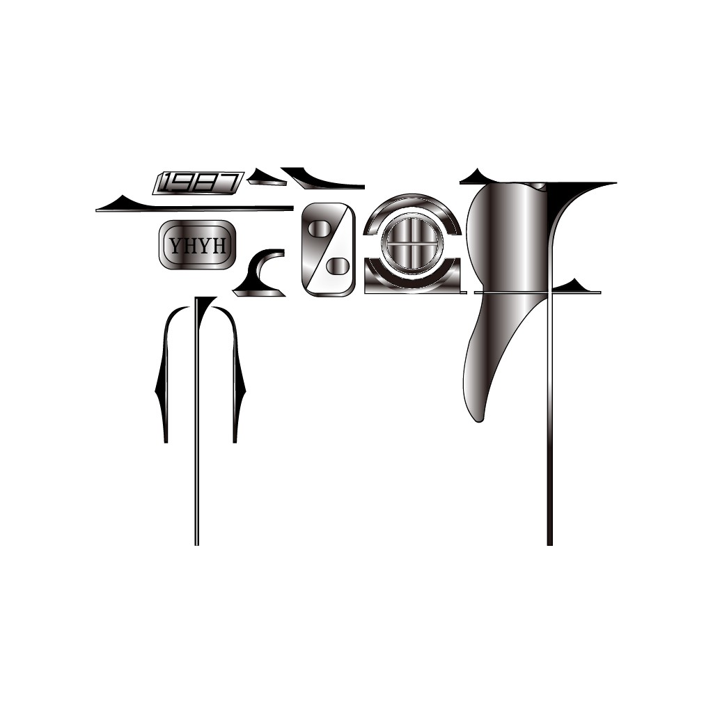 现代科技感金属风格logo设计