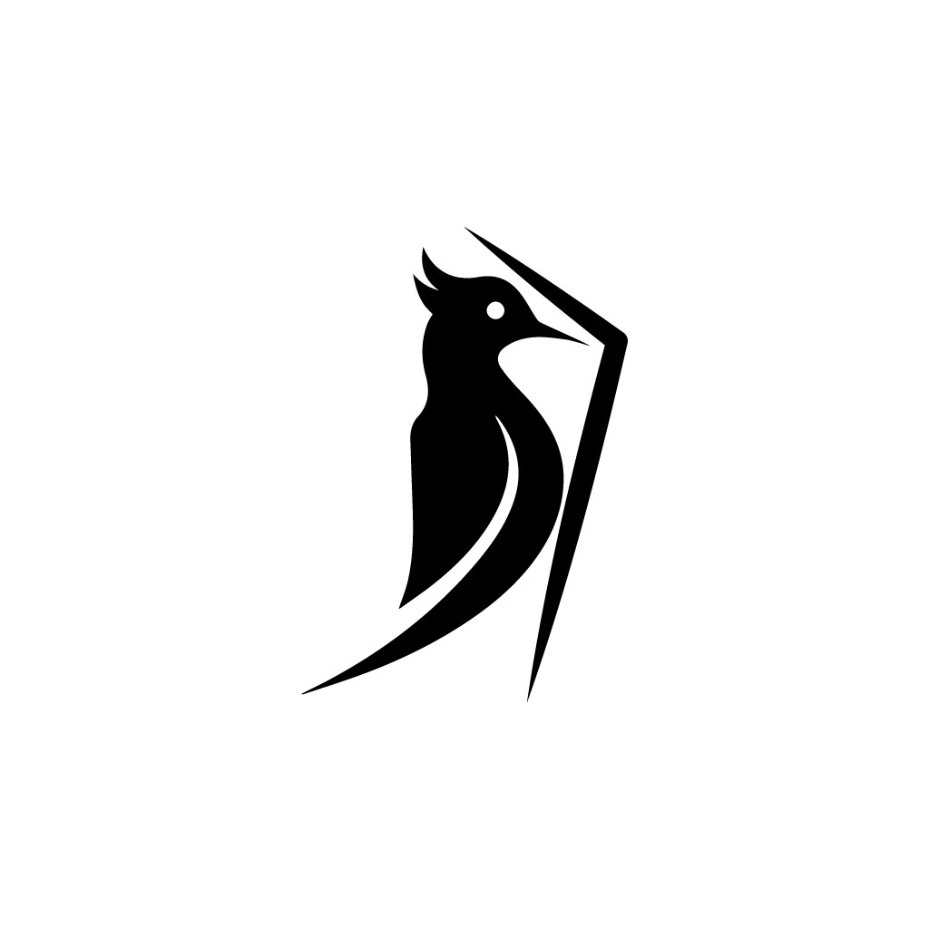简洁鸟形logo设计