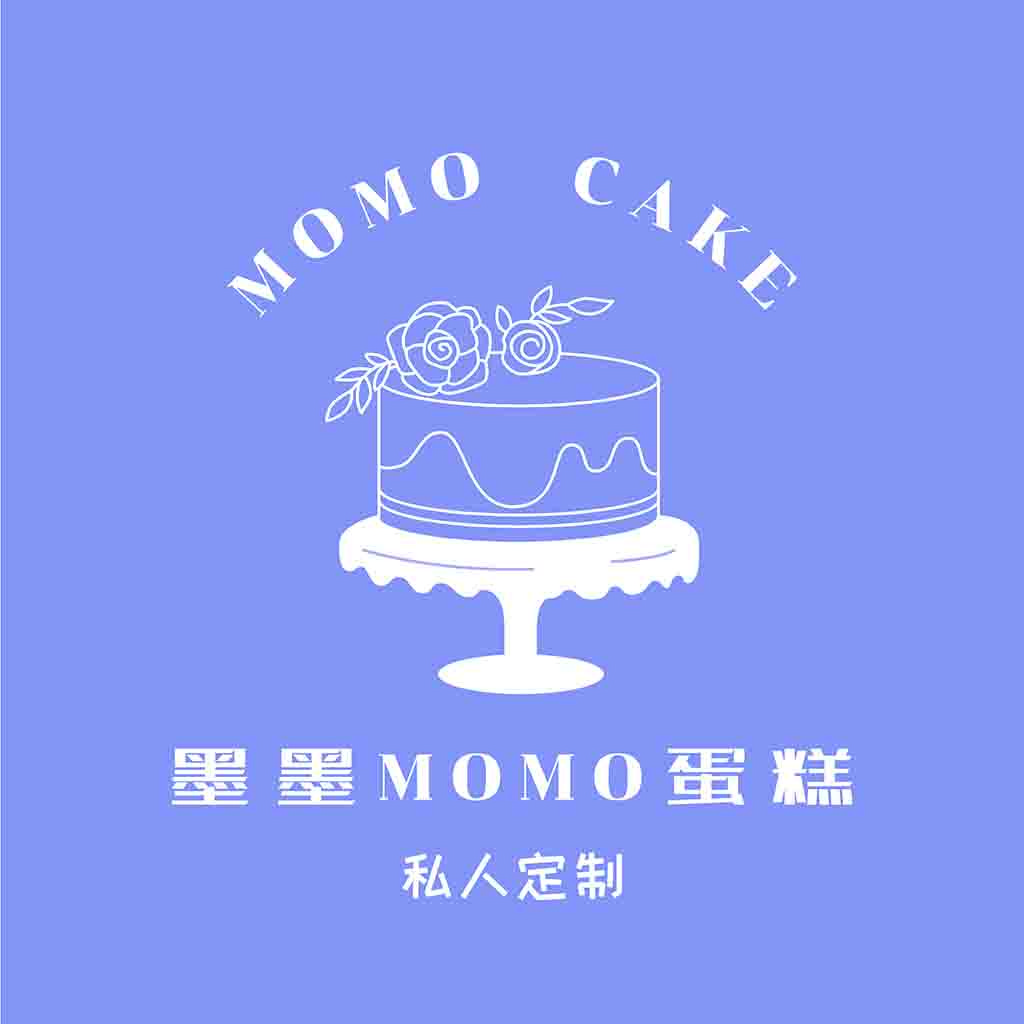 简约蛋糕店logo设计：MOMOCAKE