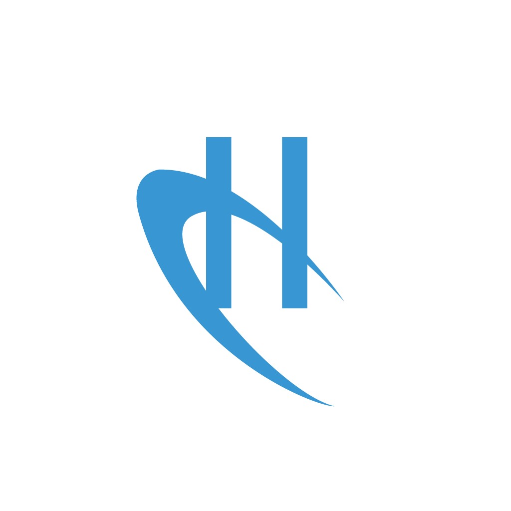 简洁现代的蓝色字母H标志设计