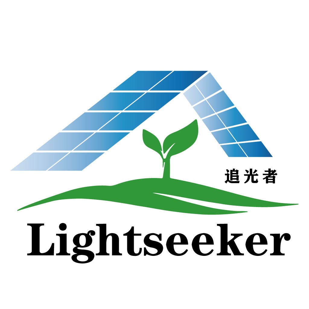 太阳能光伏板与绿色植物logo设计