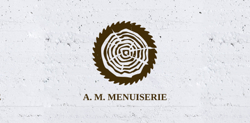 锯齿与年轮结合的A.M. Menuiserie logo设计