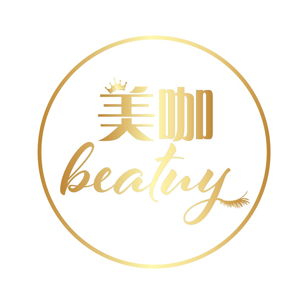 美咖咖logo设计 - 优雅金色美颜品牌标识