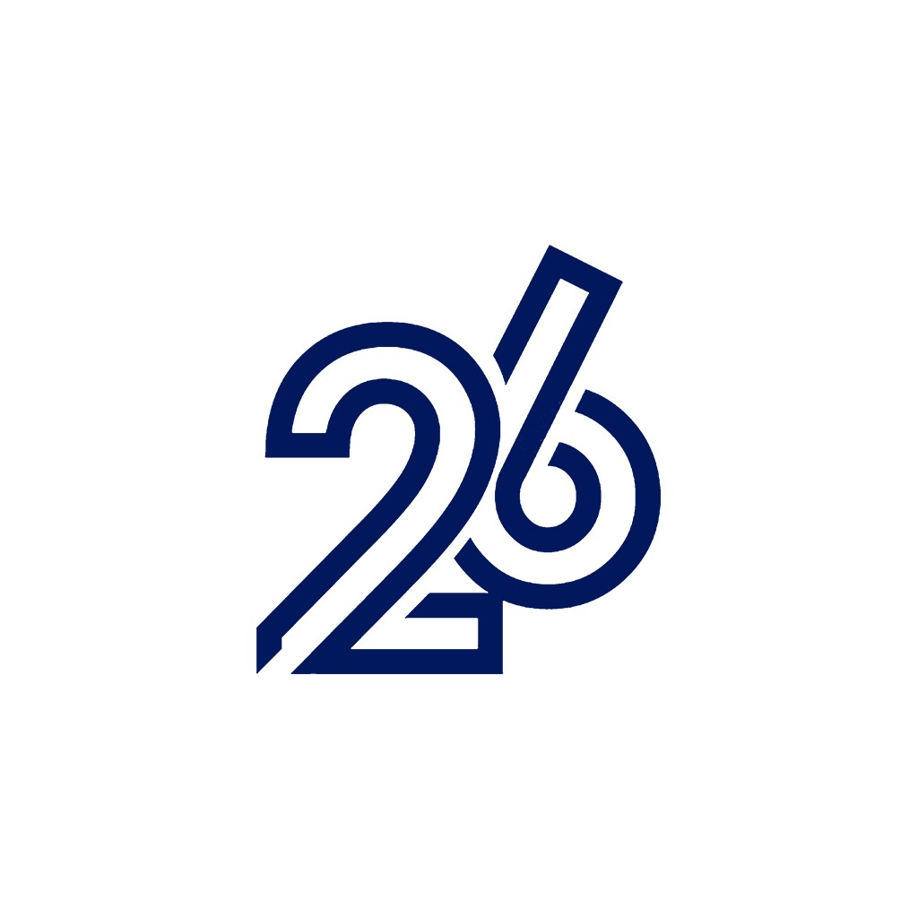 数字26的现代简约logo设计