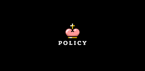 政策设计logo:简洁心形与十字架结合