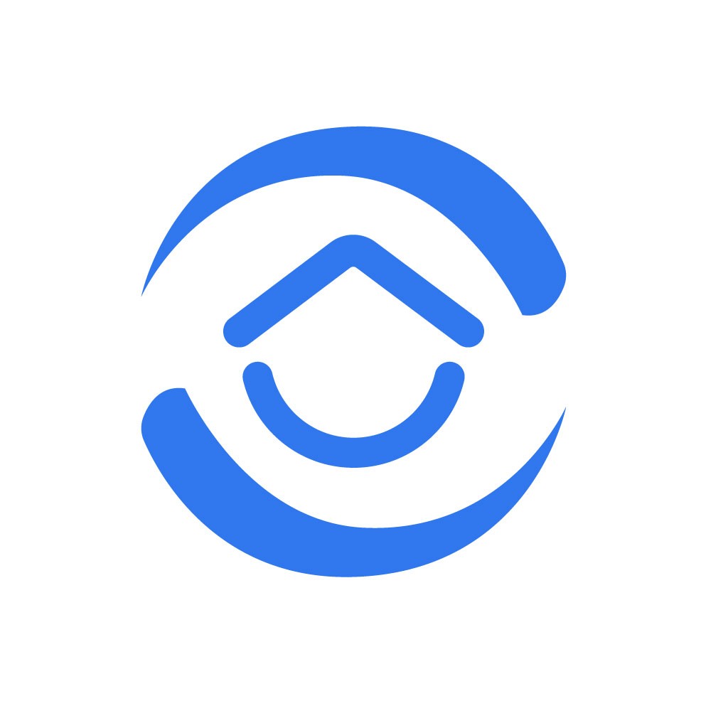 简洁现代的蓝色圆环logo设计