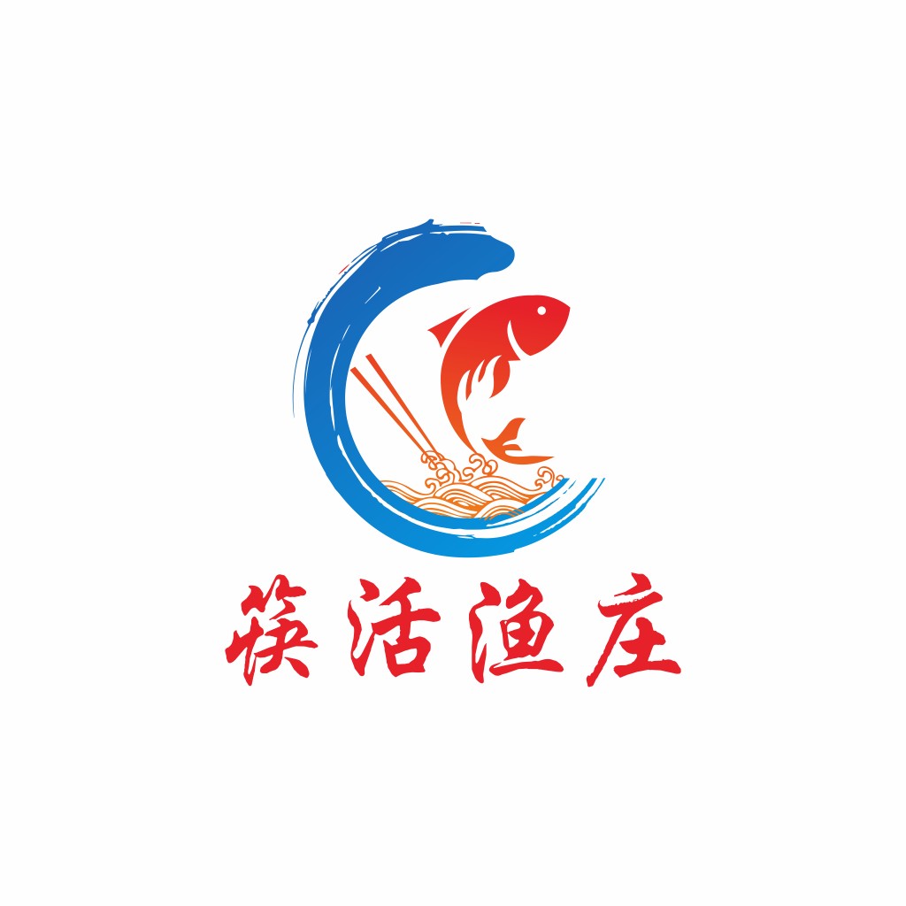 鱼跃龙门-创意中国风logo设计