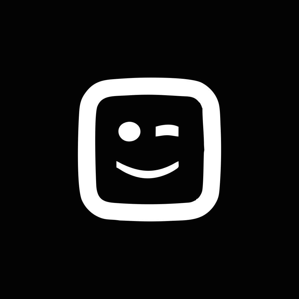微笑表情方块logo设计