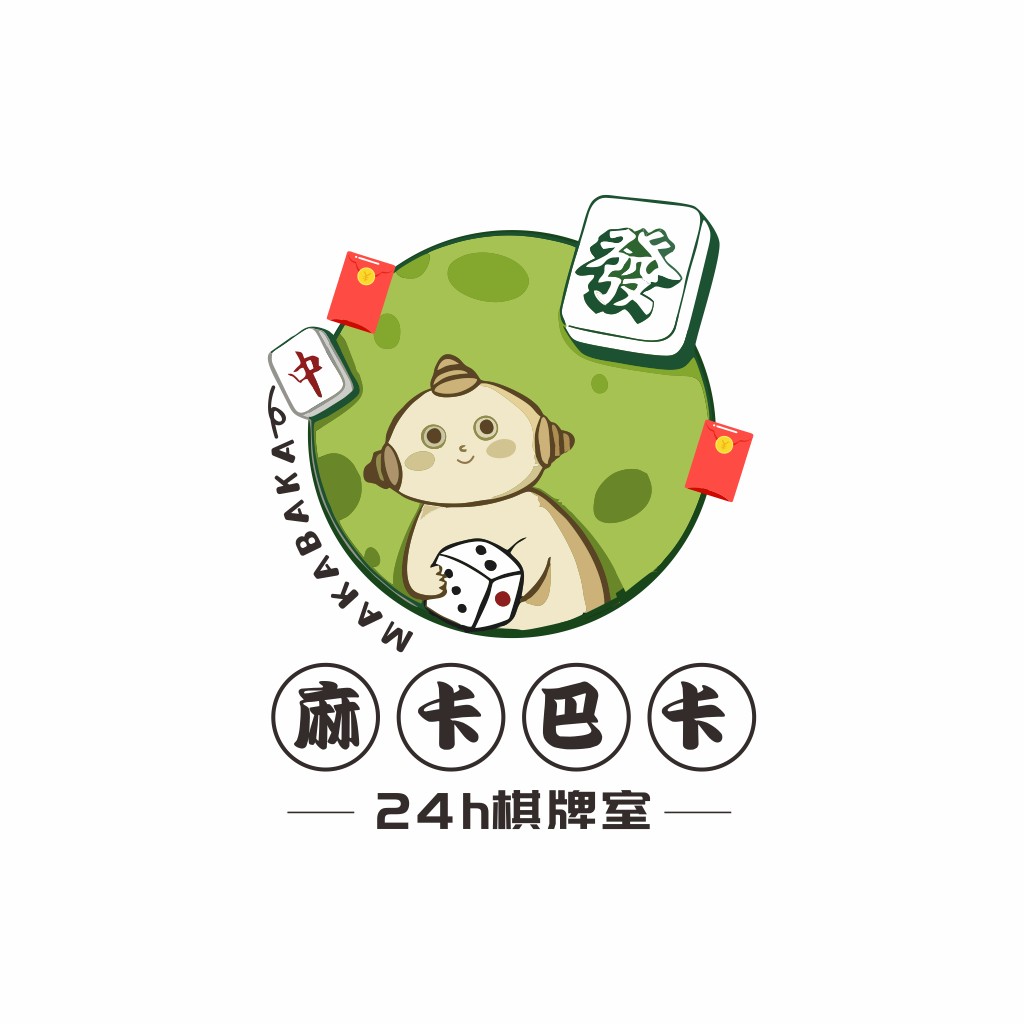 24小时麻将棋牌室logo设计
