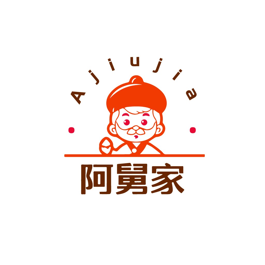 卡通人物logo设计:阿舅家