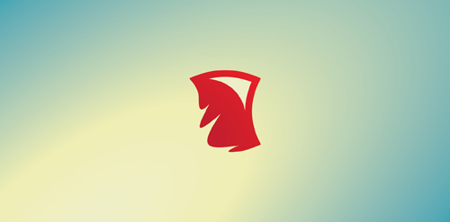 红色抽象图案logo设计