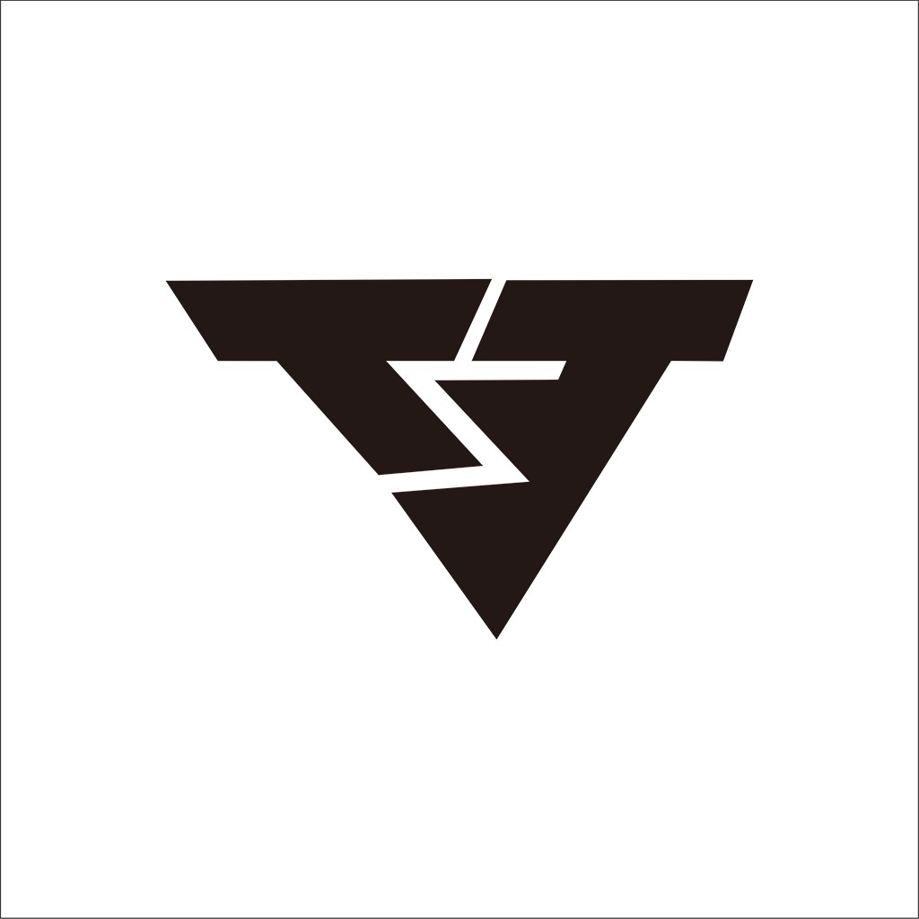 极简风格三角形闪电logo设计