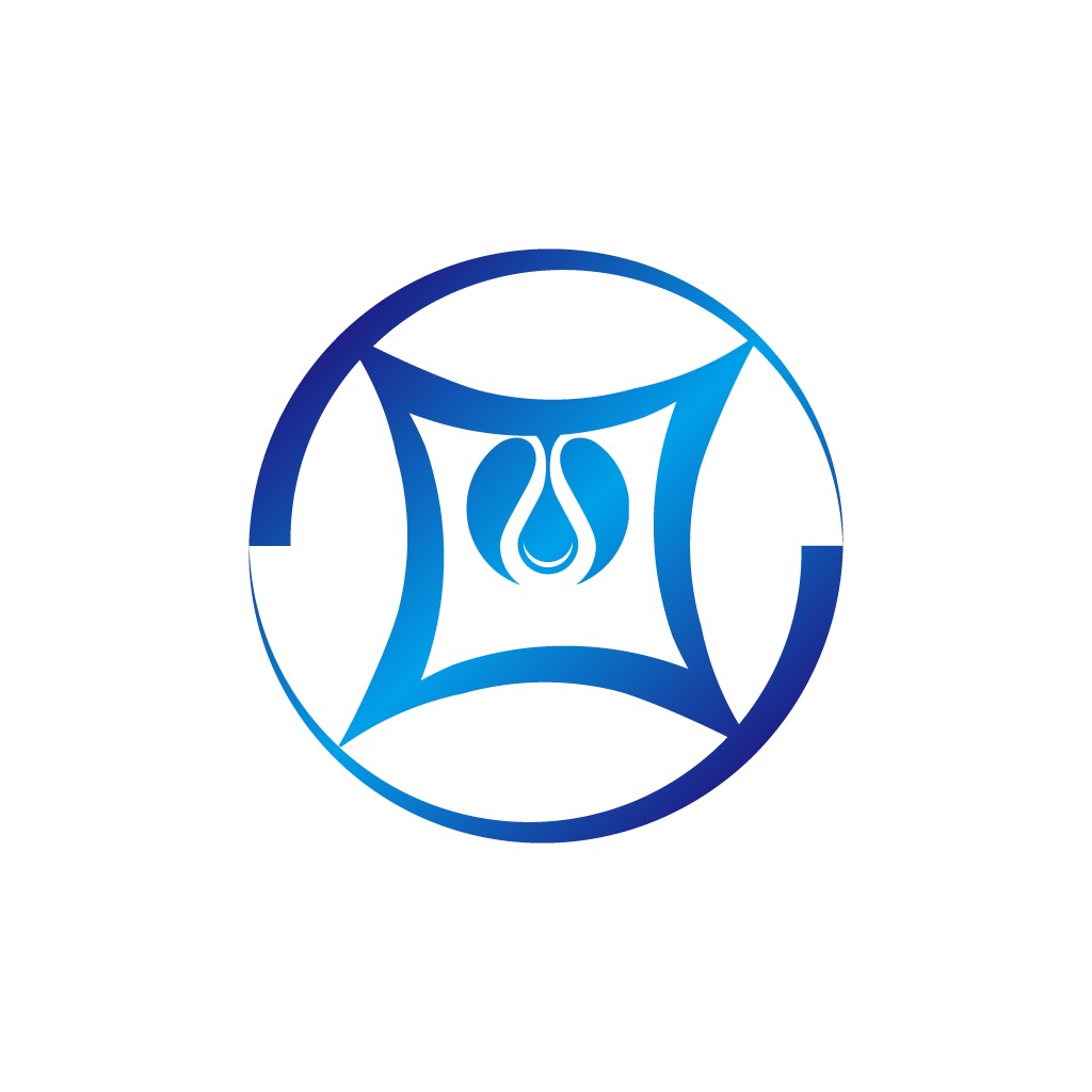 蓝色水滴圆圈logo设计