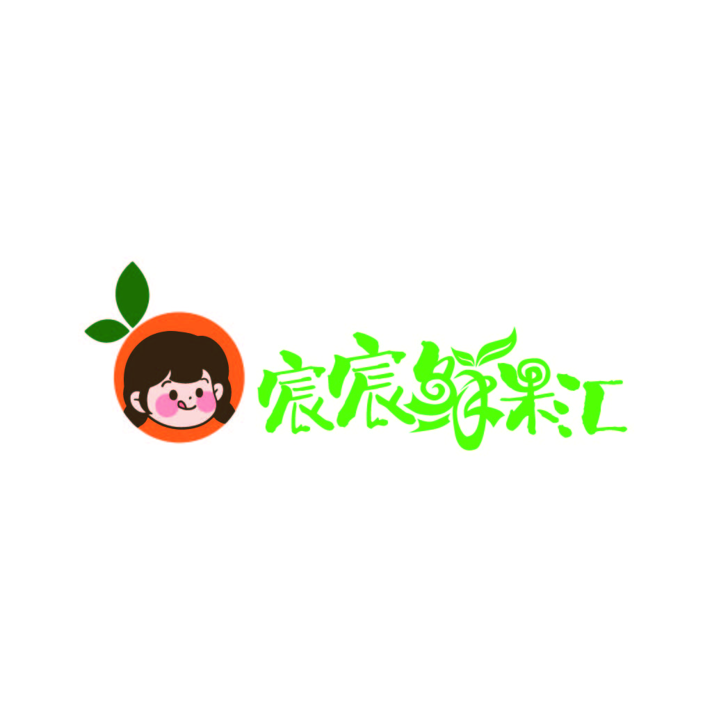 卡通水果女孩logo设计