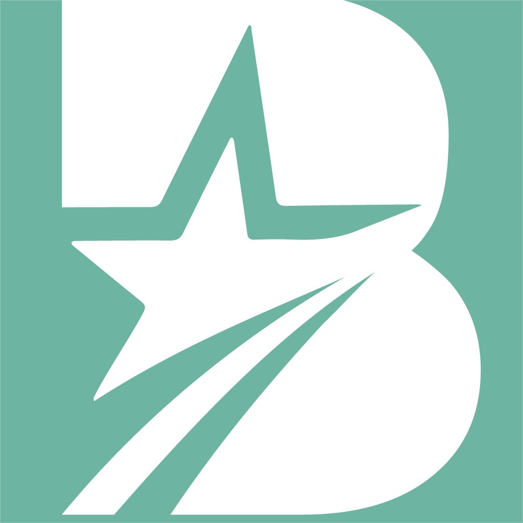 简洁现代的字母B与星星logo设计