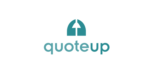 简洁现代的'quoteup'品牌logo设计