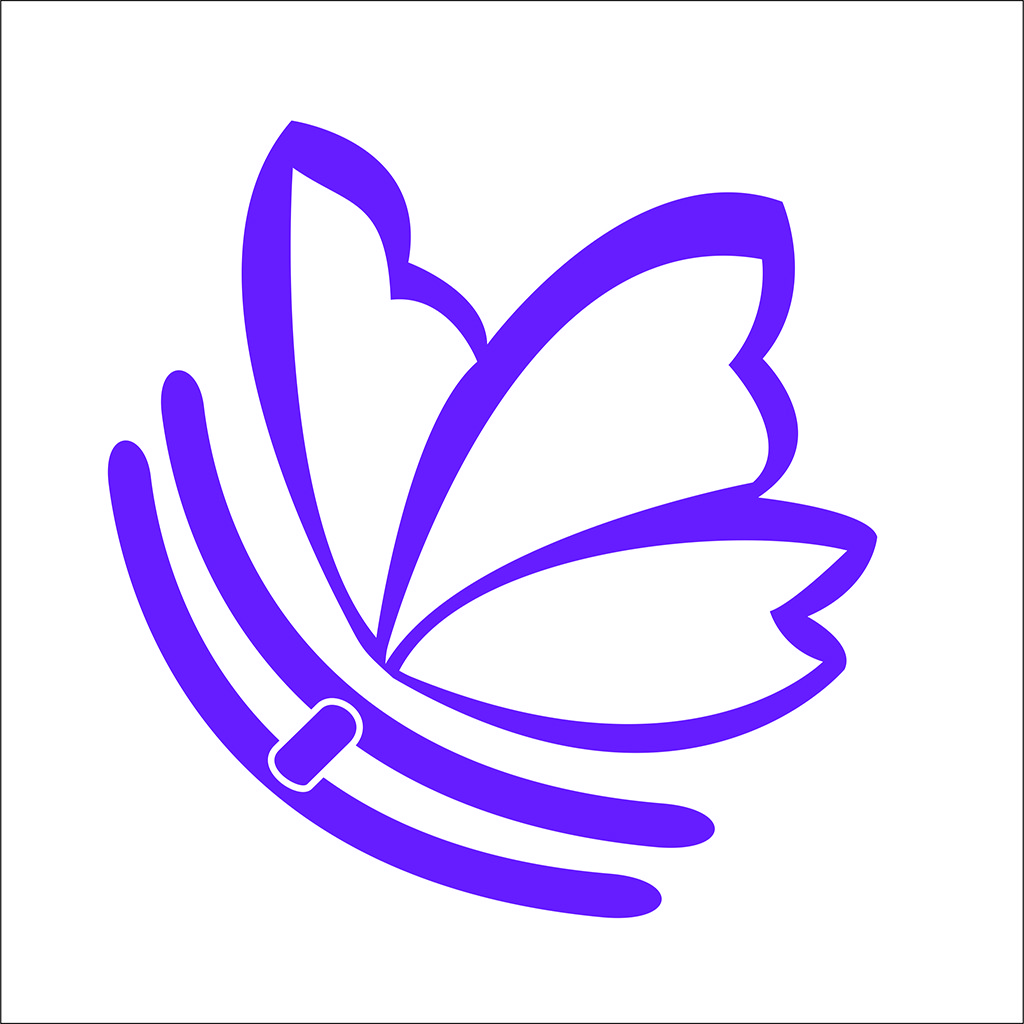 紫色蝴蝶logo设计
