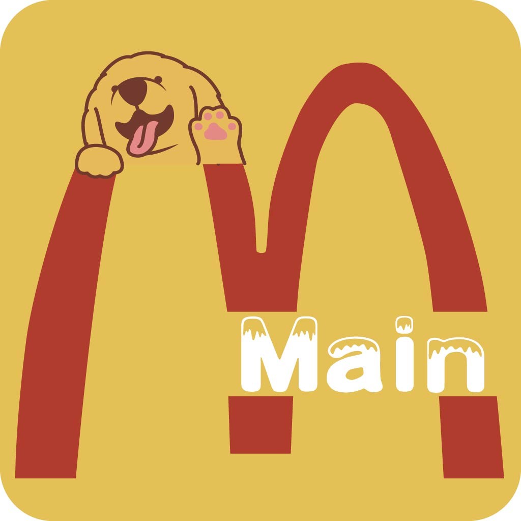 卡通狗头与M字母结合的logo设计
