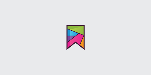彩色箭头徽章logo设计