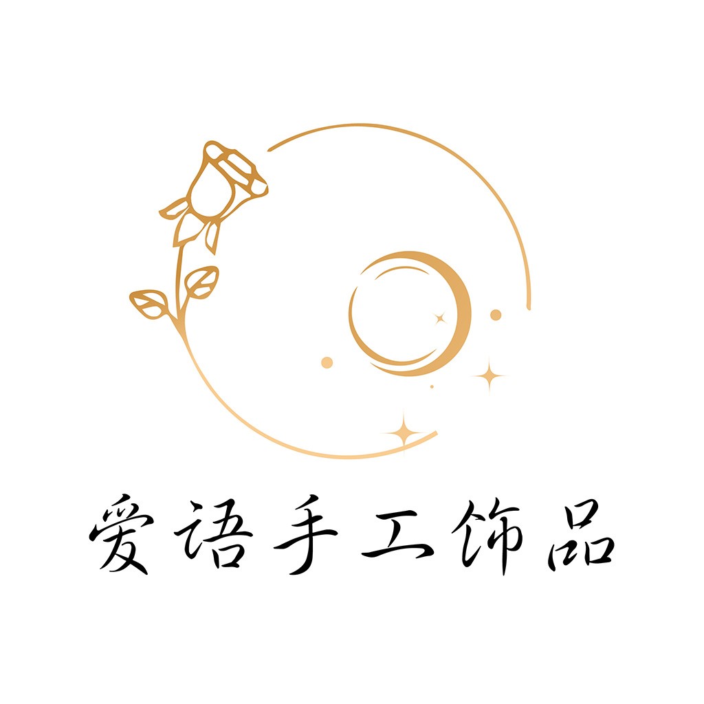 简约月光玫瑰花logo设计
