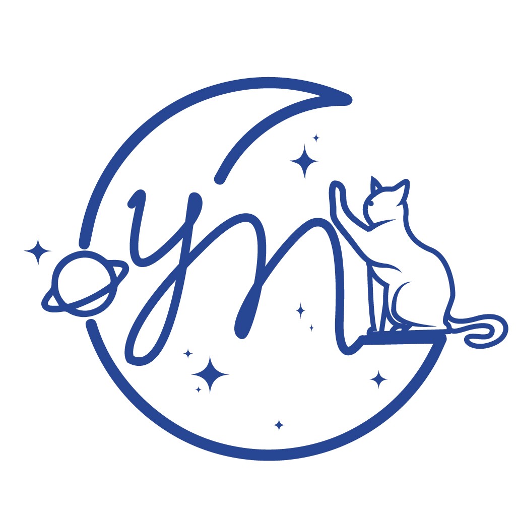 猫与月亮的梦幻logo设计