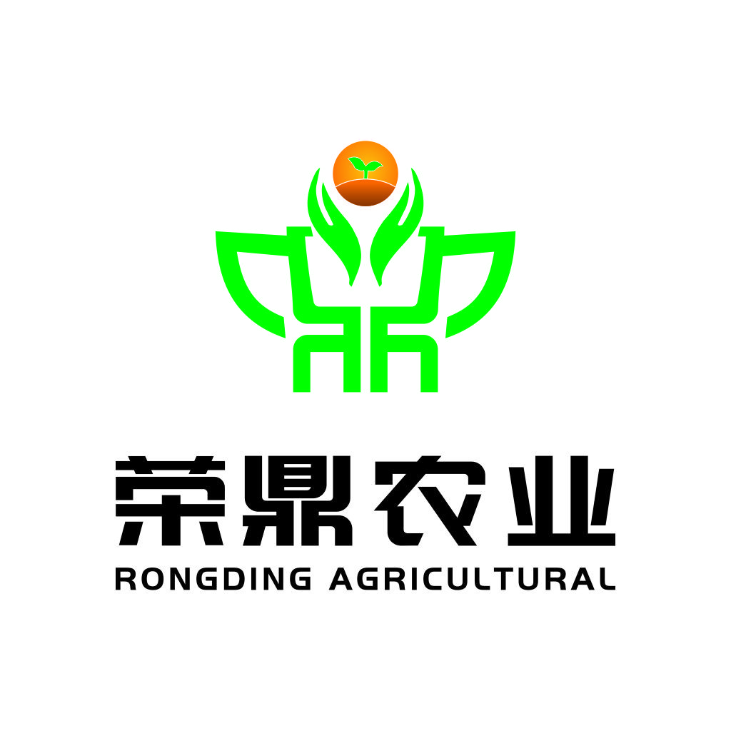 农业品牌logo设计：绿色植物与双手的结合