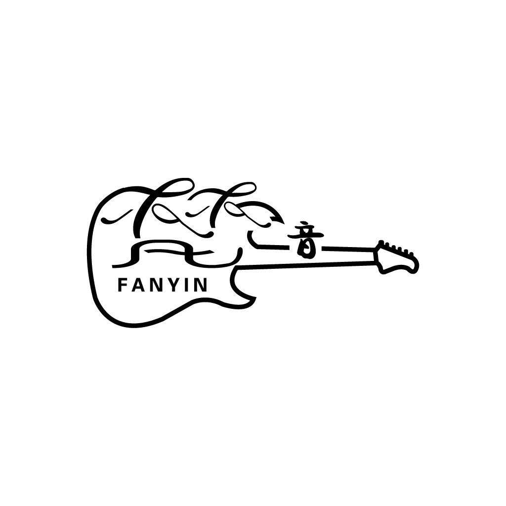 现代简约吉他logo设计