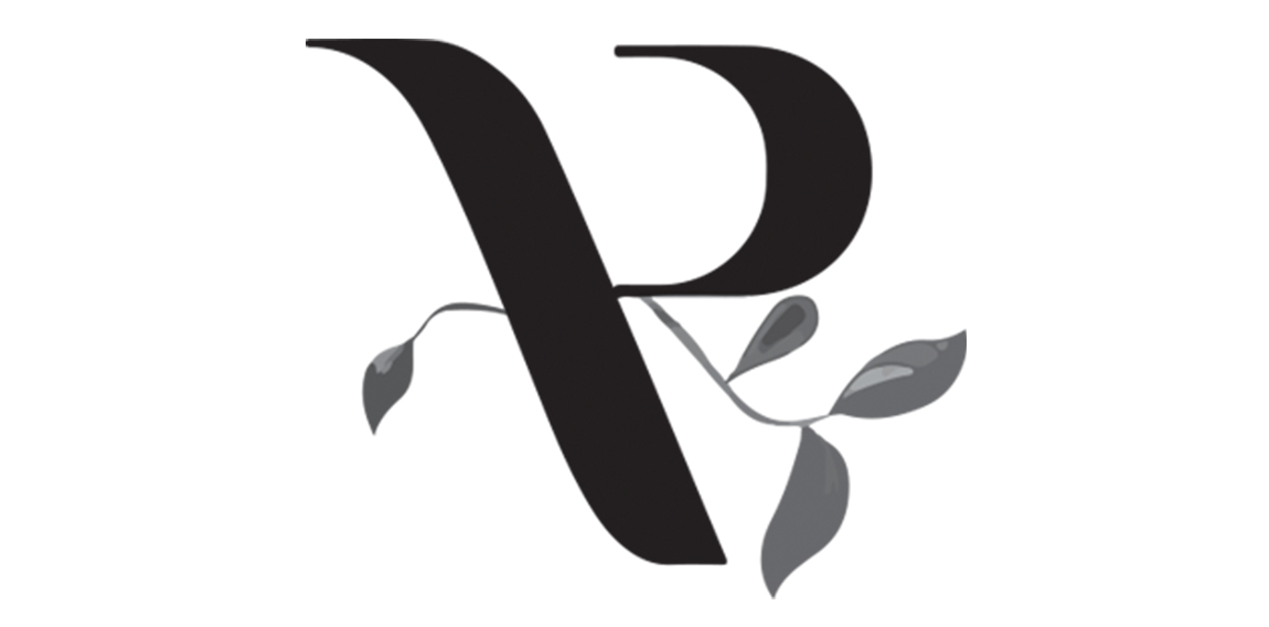 优雅的P字母与植物元素logo设计