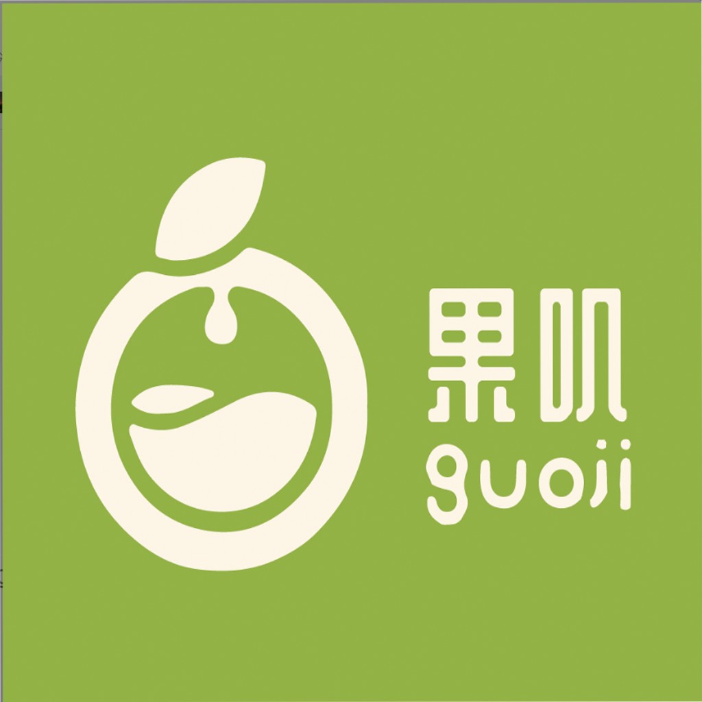 果果叽叽logo设计：简约清新水果品牌标识
