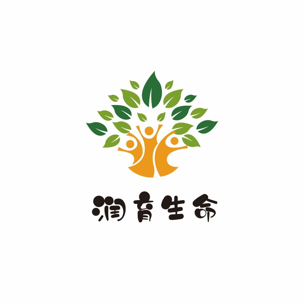 绿色生命树形人形logo设计