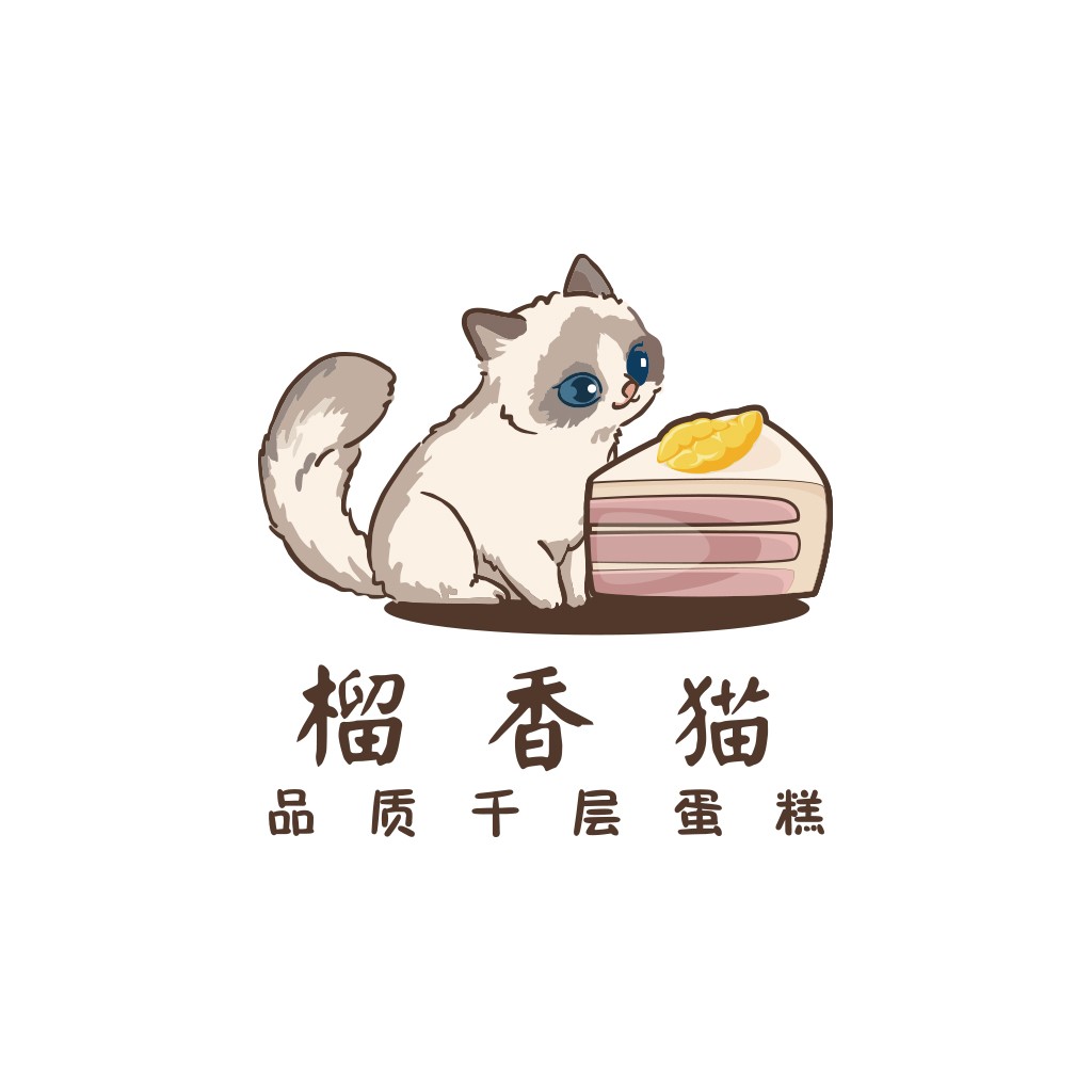 猫与蛋糕创意logo设计