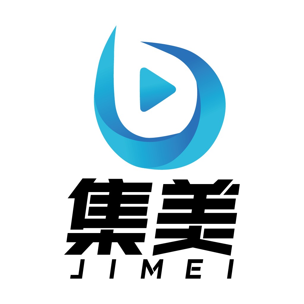 蓝色播放按钮Logo设计